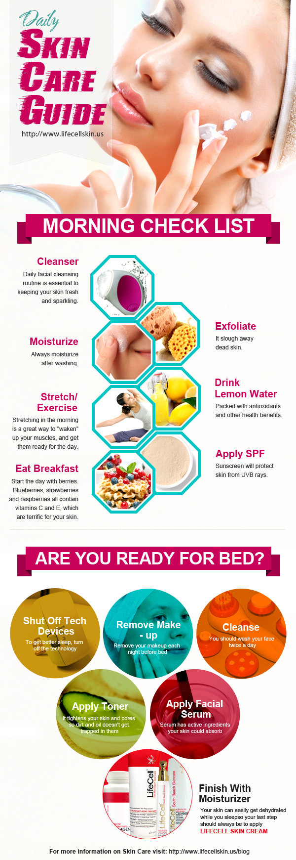 Daily Skin Care Guide By LifeCell \u2013 [Infographic 